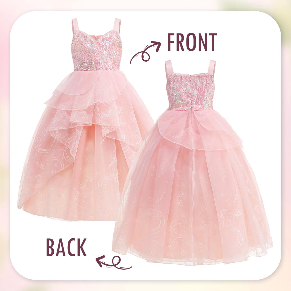 WYB Glinda dress with sparkling crown for elegant costume moments