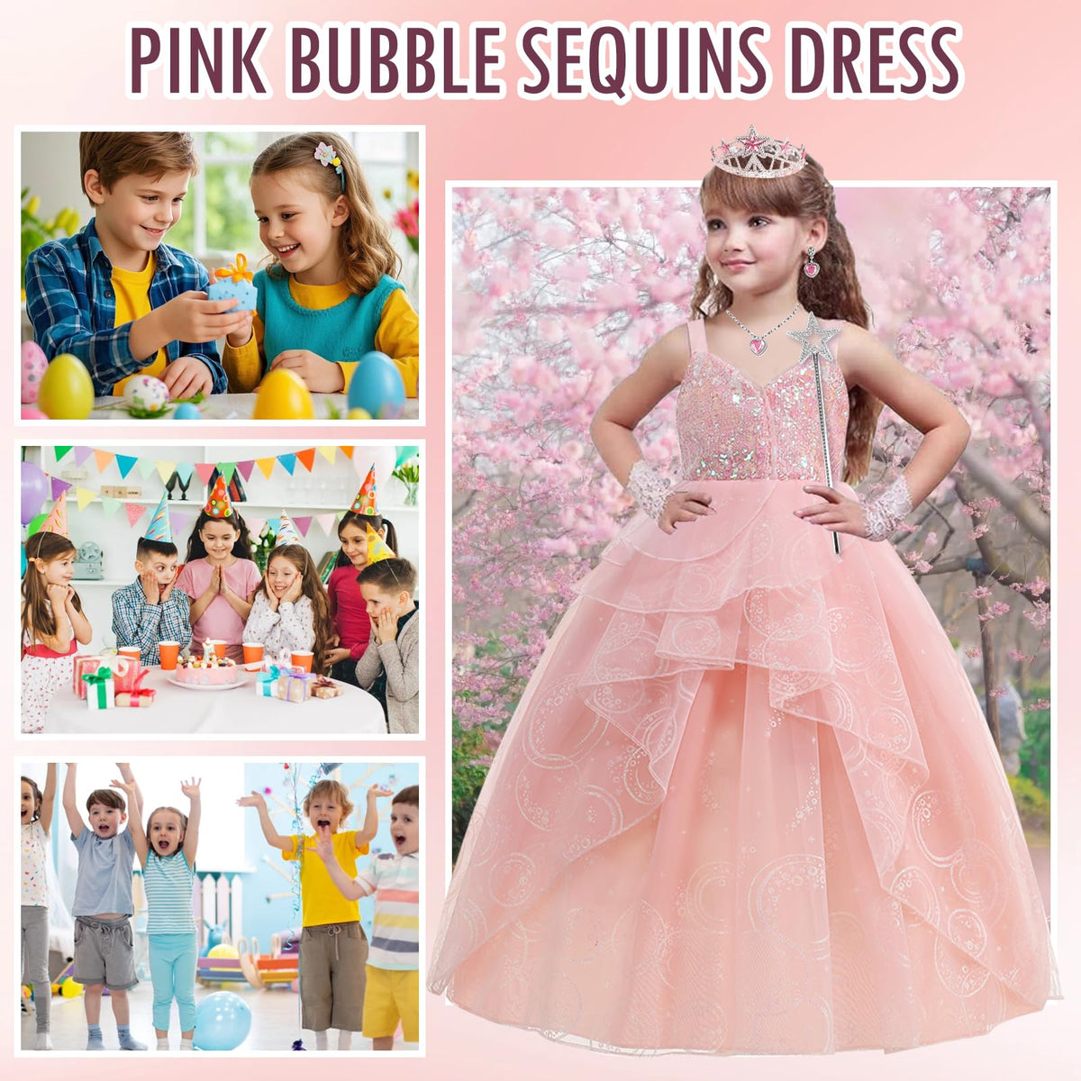 WYB Glinda dress features pink bag for stylish prop use