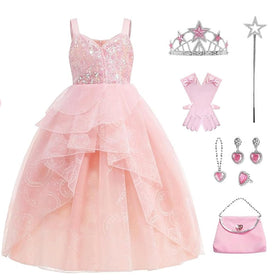 WYB Glinda dress with scepter accessory for magical cosplay and photos