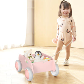 WyfKyd pink wooden walker assembly with included tools and instructions.