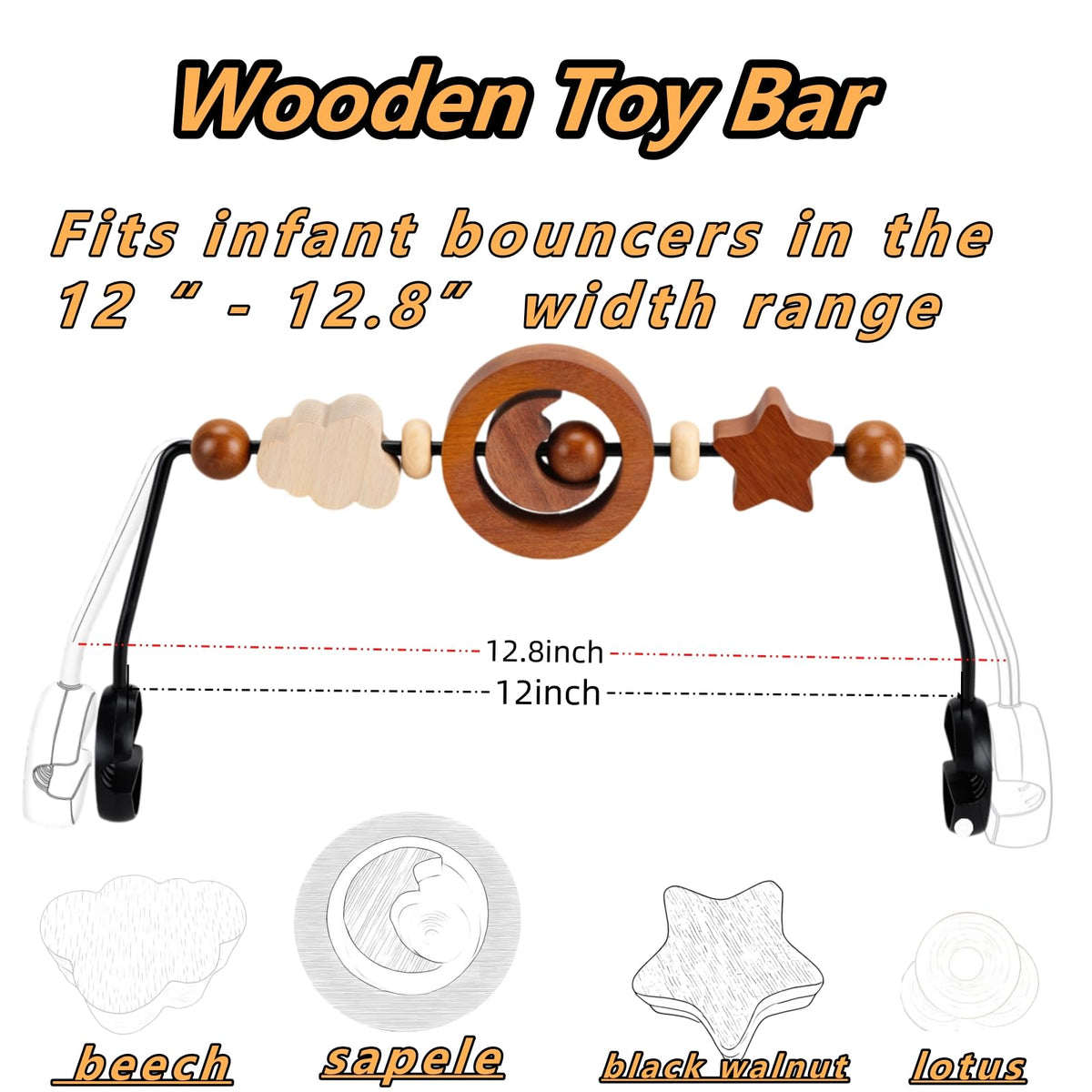 WYFWFDF wooden toy bar provides safe, paint-free play in natural finishes.