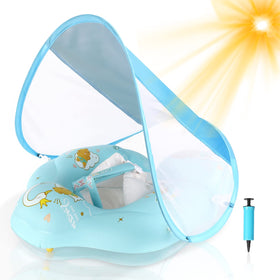 WYRIAZA baby float with canopy and balance ball for stable water play.