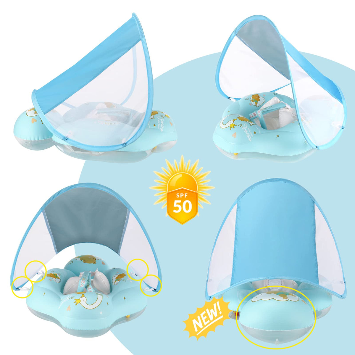 WYRIAZA infant pool float safety seat supports comfortable, supervised swimming sessions.