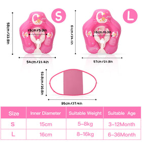 WYRIAZA newborn-to-toddler float with safe seat and bright color.