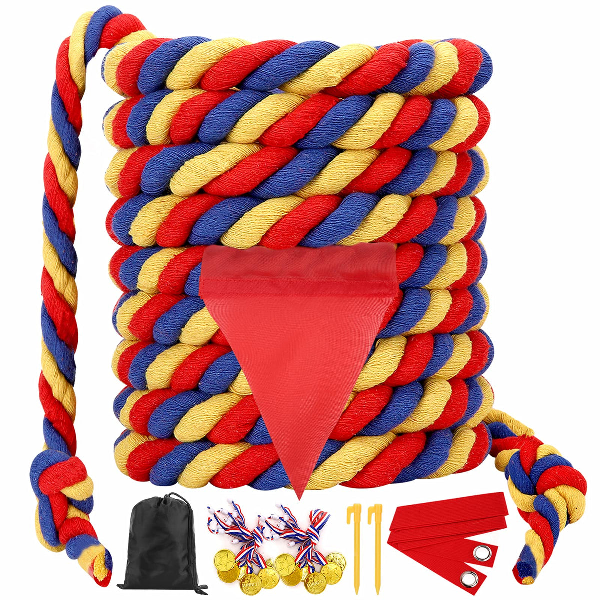 WYRJXYB Field Day Tug Rope 20ft ideal for outdoor team play and family fun.