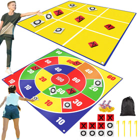 WYRJXYB giant tic tac toe mat for family outdoor fun and quick setup