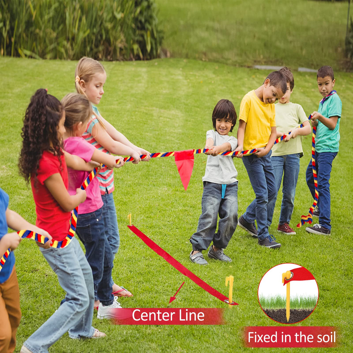 WYRJXYB Pre-tied knots tug rope ensures minimal unraveling during play.