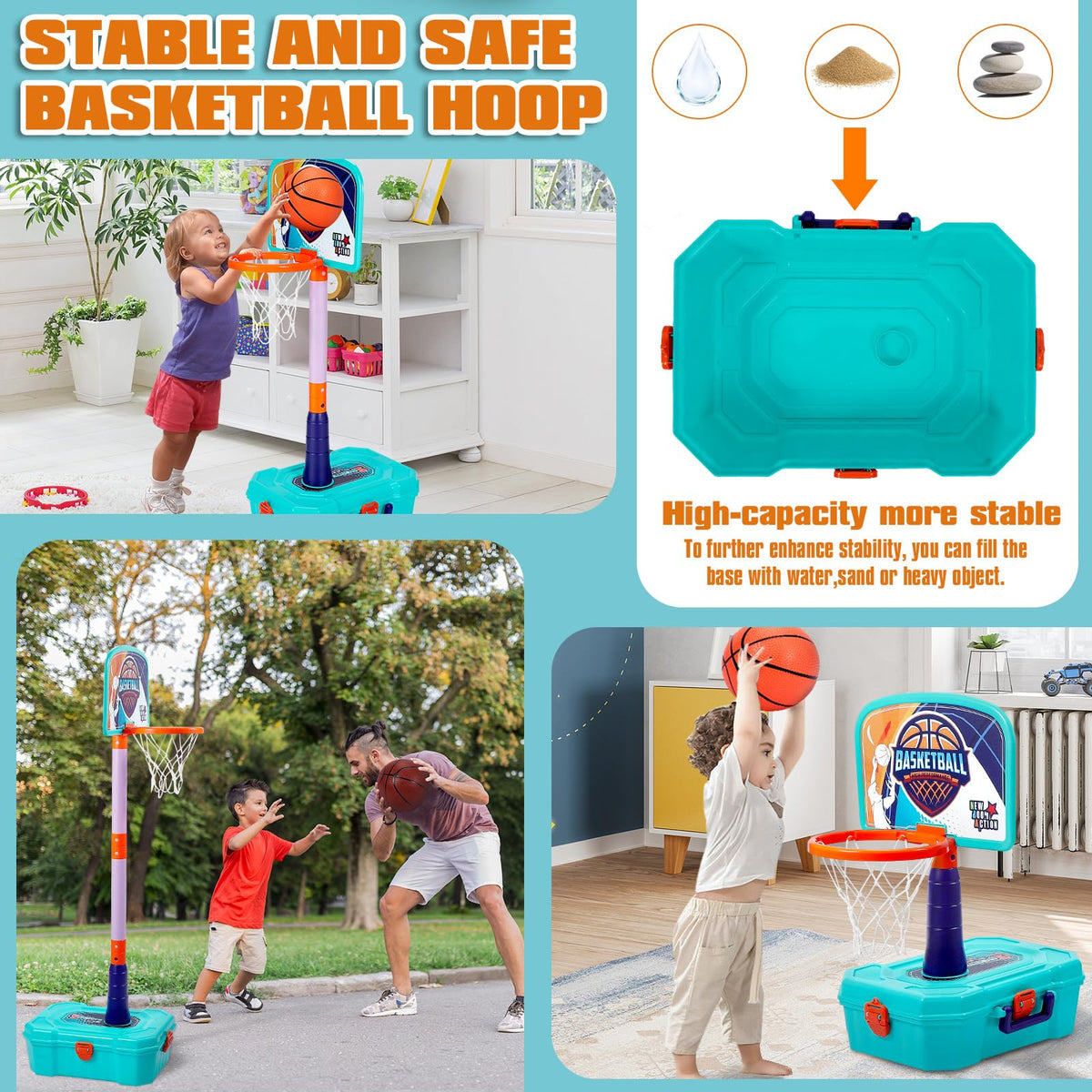 WYRJXYB soft inflatable basketballs enhance safe, gentle shooting sessions for toddlers.