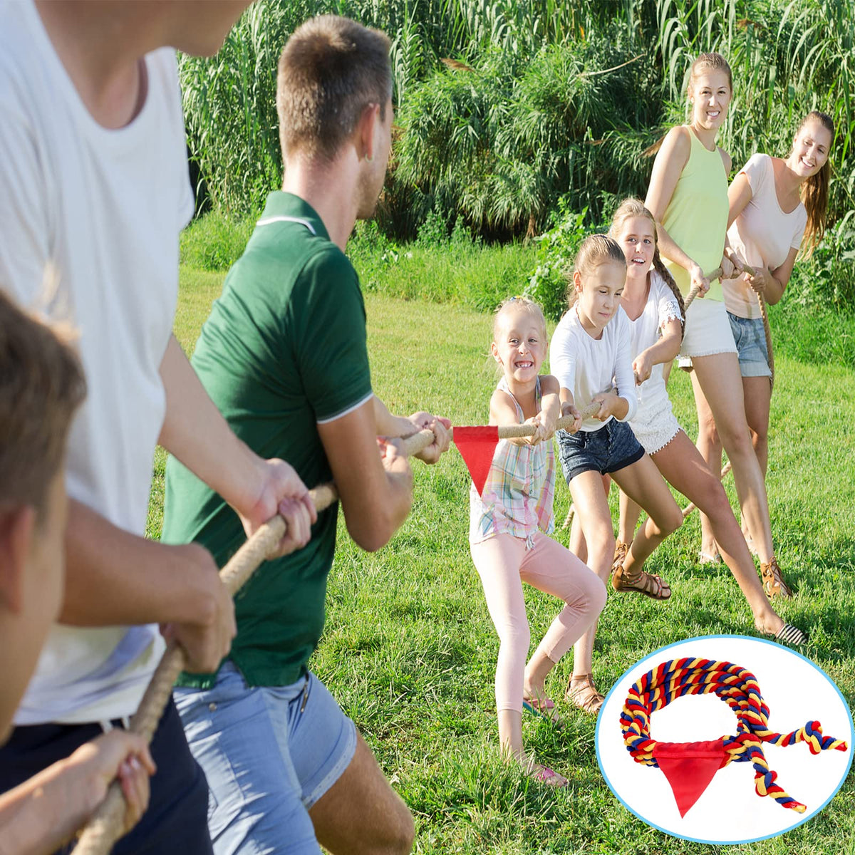 WYRJXYB Tug of War players' hands grip the soft cotton rope with easy control.