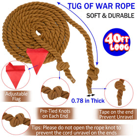WYRJXYB Tug of War rope center line included for clear boundaries