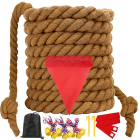 WYRJXYB Tug of War rope 40ft, soft twisted cotton for all ages