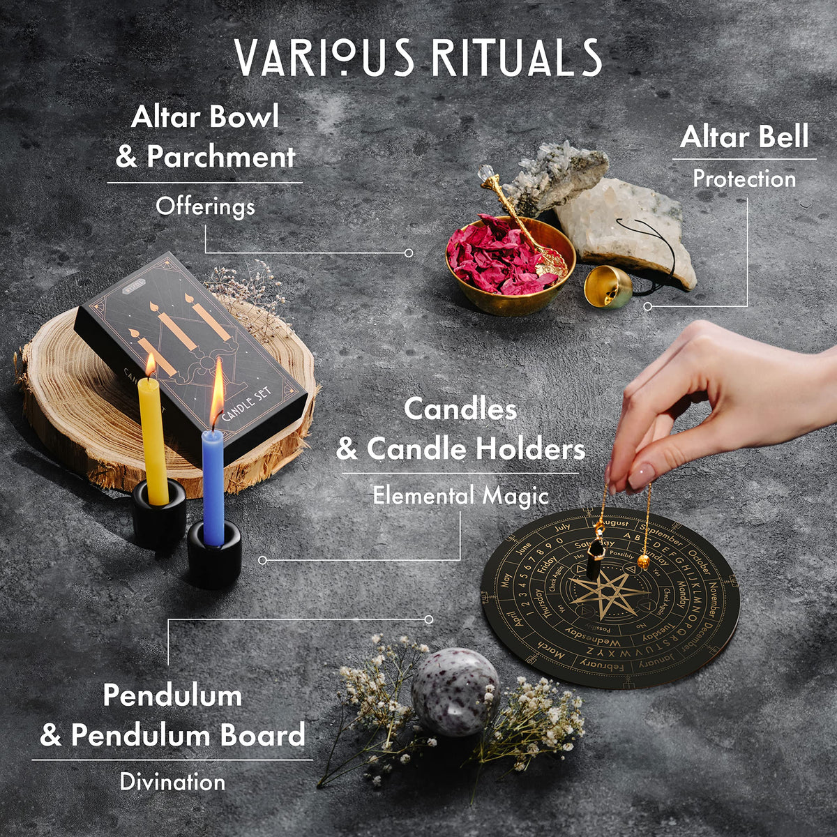 Wyspell velvet altar cloth creates soft, dedicated ritual surface