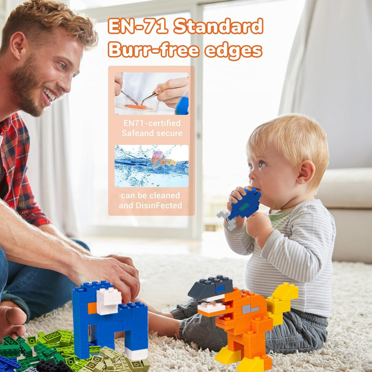 WYSWYG smooth burr-free blocks simplify cleaning and care