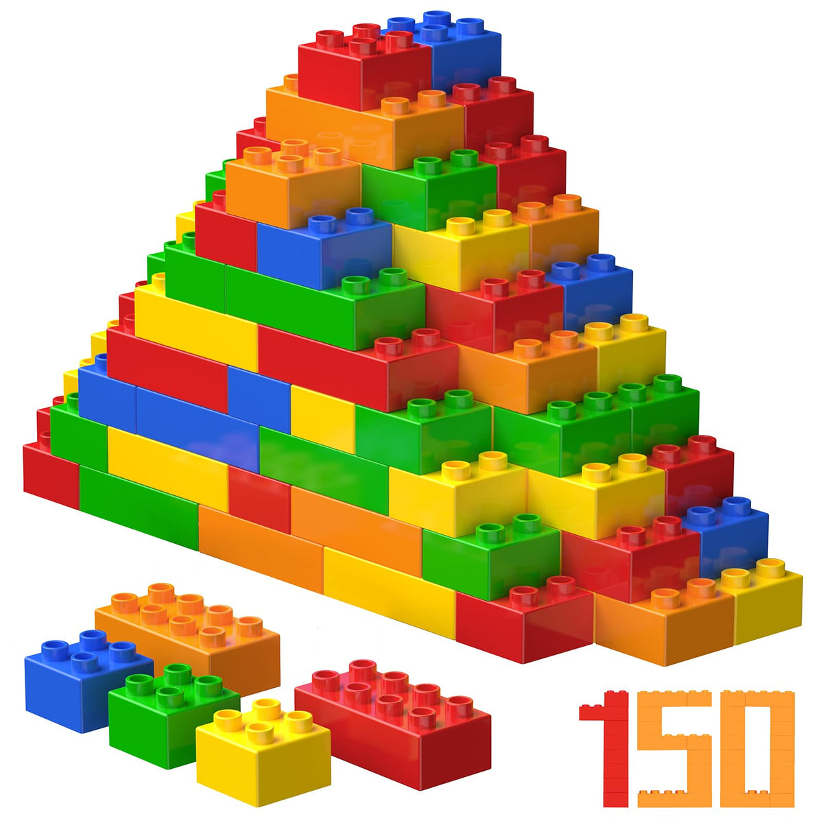 WYSWYG 150 Pcs jumbo blocks set in box for expansive imaginative play