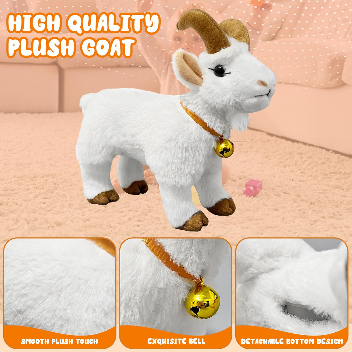 WYZOID Screaming Goat Toy bell detail for playful sound effects.