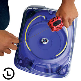 X-Celerator Rail delivering a speed dash during Beyblade X battle