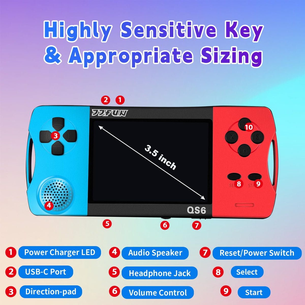 X-JOYKIDS easy-grip handheld design for young players.