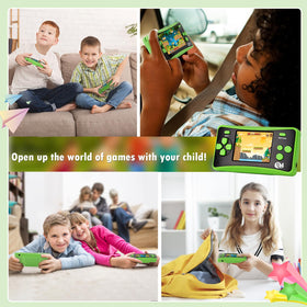 X-JOYKIDS handheld arcade AV cable connection for TV play.