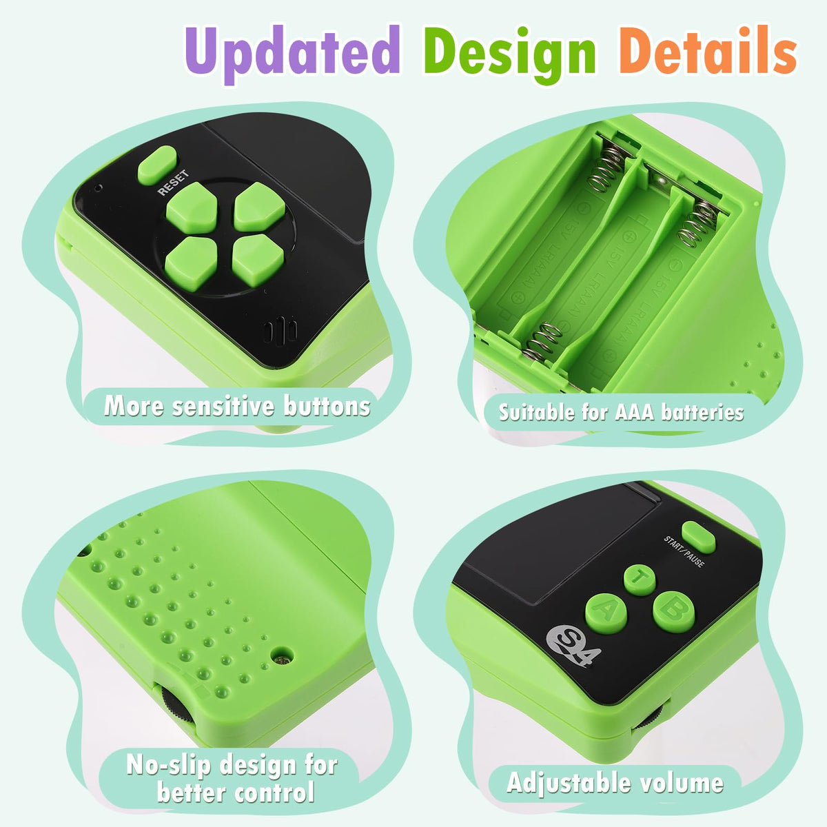 X-JOYKIDS handheld arcade side view with controls for easy play.