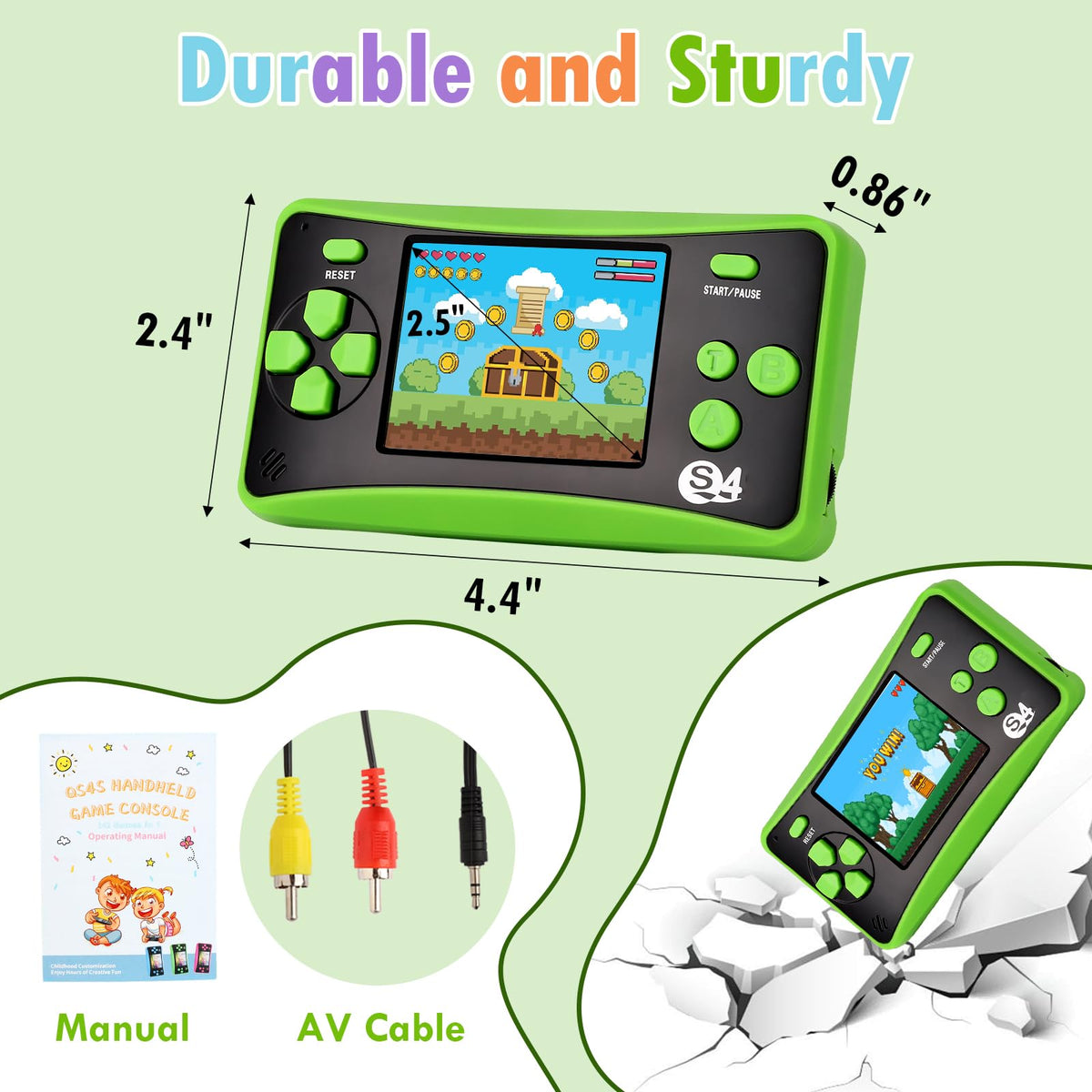 X-JOYKIDS handheld arcade TV output for big-screen fun.