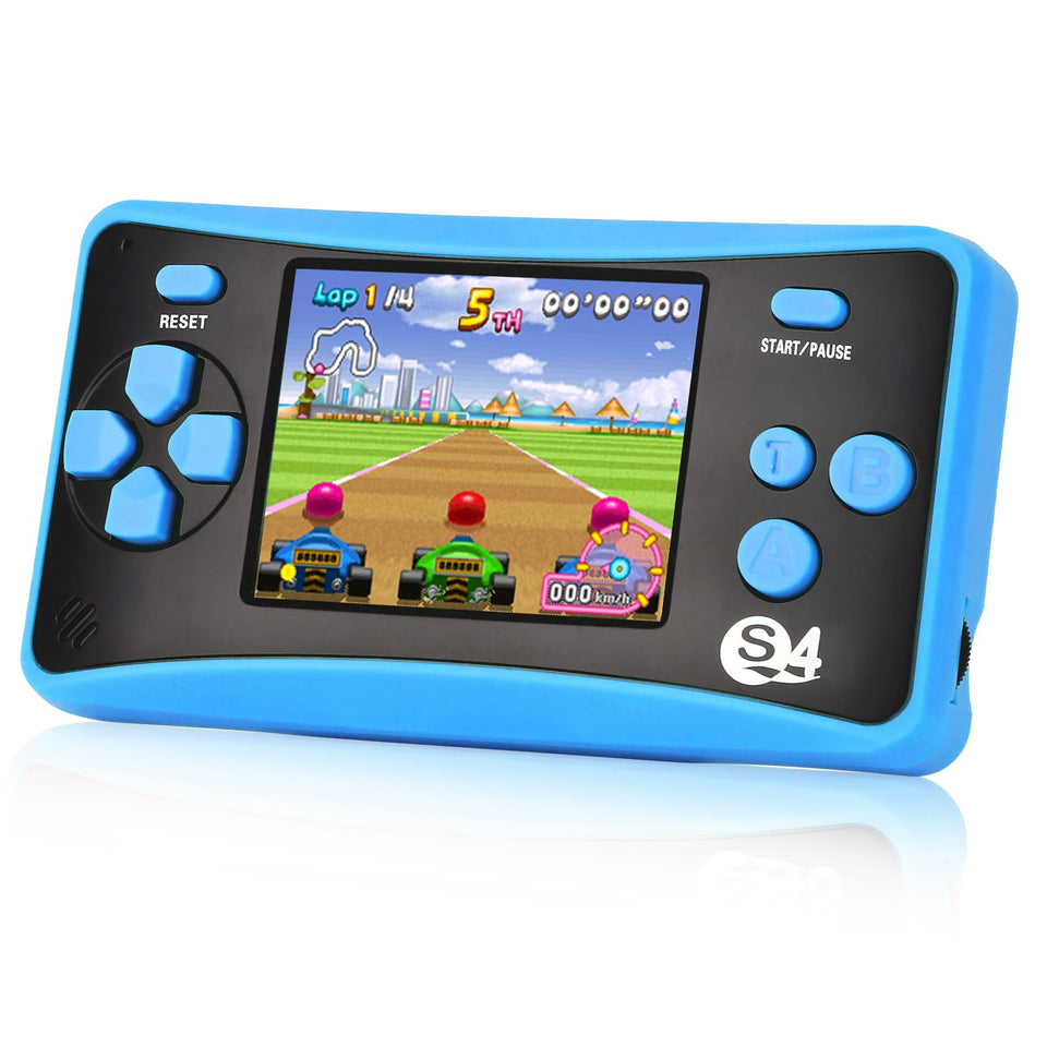 X-JOYKIDS handheld console front view with kid-friendly blue design for ages 4-10.