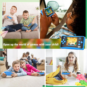 X-JOYKIDS game menu display offering quick access to sports and puzzles.