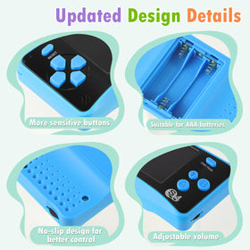 X-JOYKIDS handheld screen close-up showing 2-5 inch LCD bright visuals.