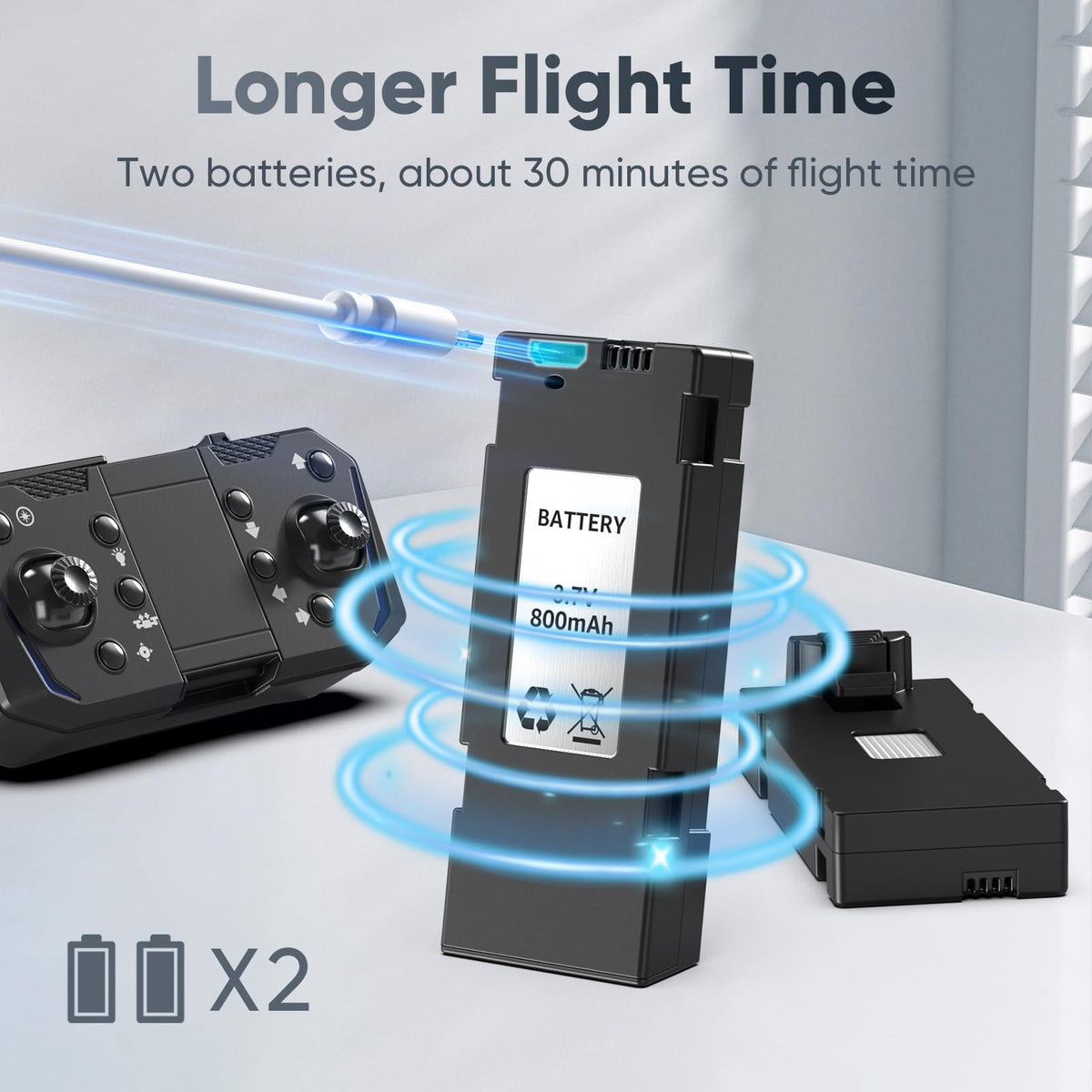 X-shop Foldable Drone carrying case included for travel