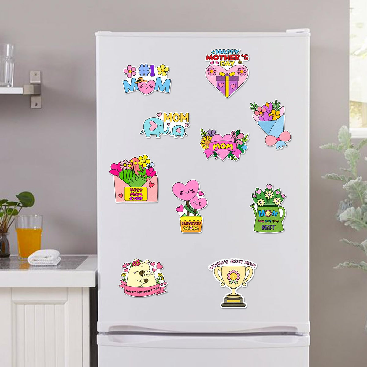 X1zuue fridge magnets kit adds cheerful decoration to kitchens