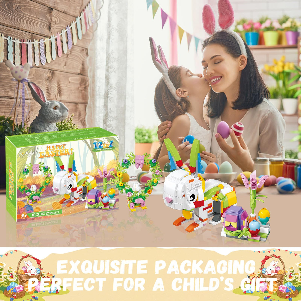 Xalvitra Easter bricks educational toy develops problem-solving skills.