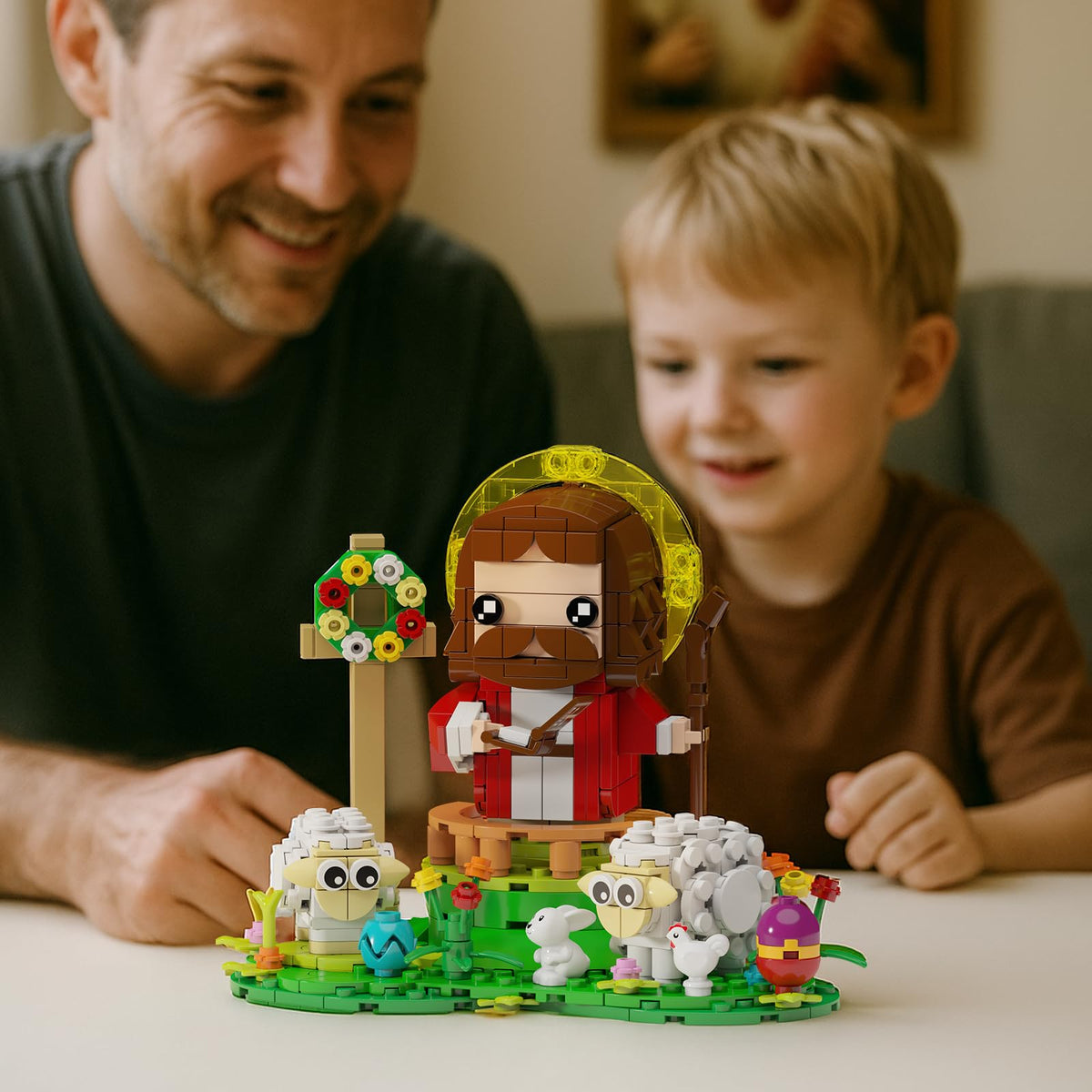 Xalvitra Jesus Figures Building Kit: display scene for desks and shelves