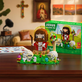 Xalvitra Jesus Figures Building Kit: flowers and Easter eggs decorate seasonal displays