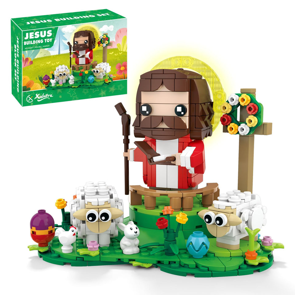 Xalvitra Jesus Figures Building Kit: shepherd figure for display and play
