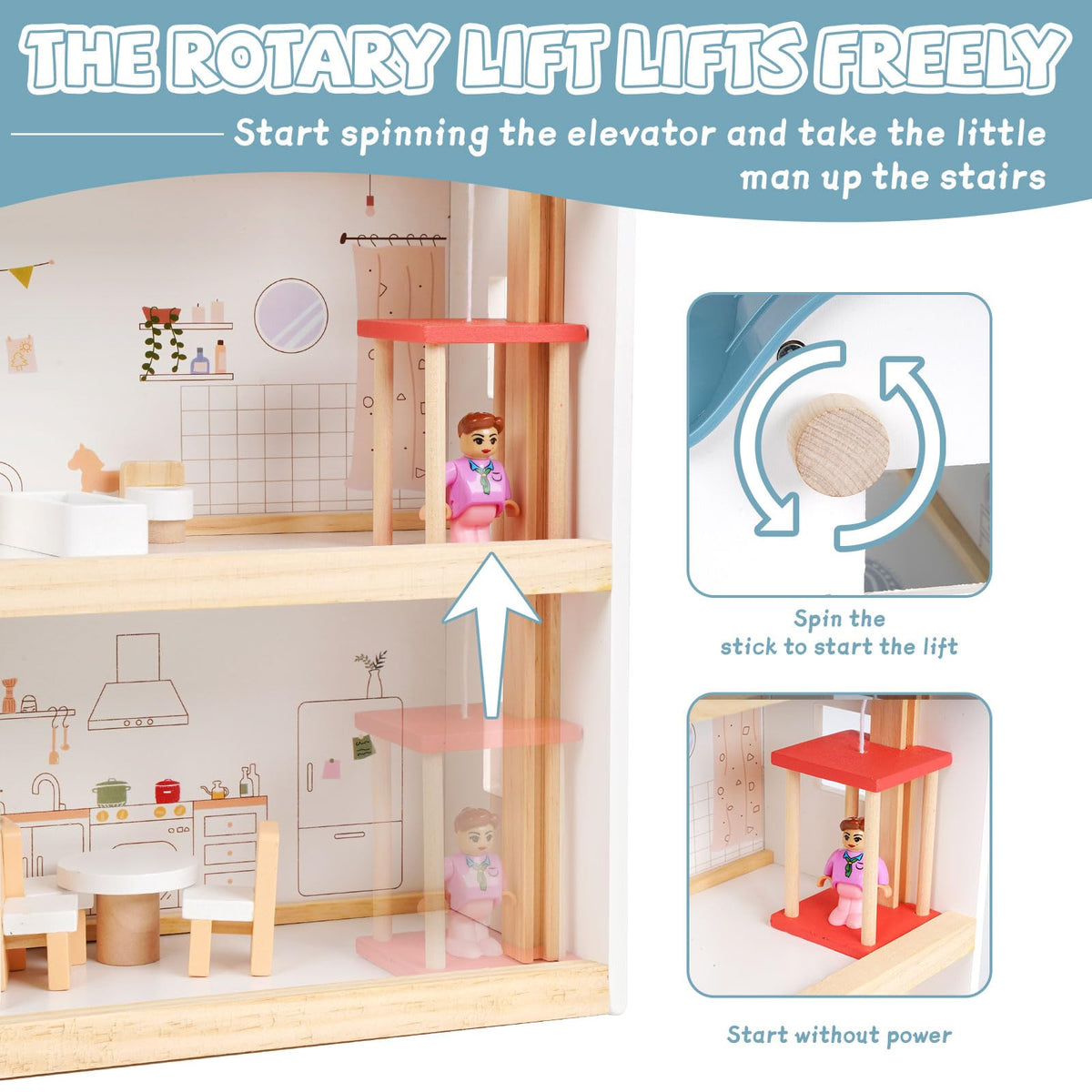 XAOHAO dollhouse kitchen with realistic details to inspire role play