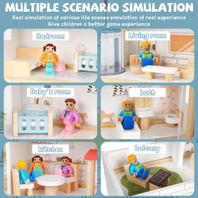 XAOHAO dollhouse living room with furniture set for family storytelling