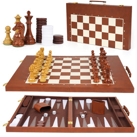 XAOHAO large 19-inch folding chess board with leather surface for extended play