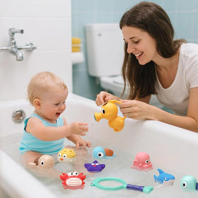 XAWACAH eleven-piece bath toy set ideal for toddlers 1-3 years