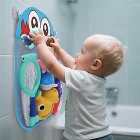XAWACAH storage net keeps bath toys organized and drains after use