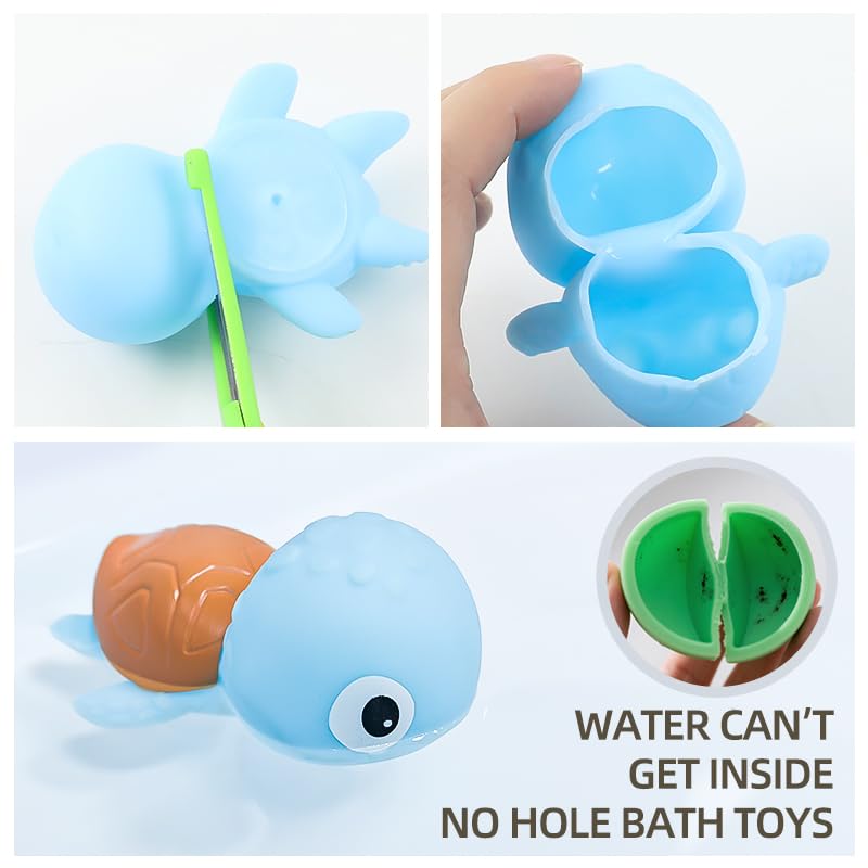 XAWACAH wind-up turtle swims during bath time for added fun