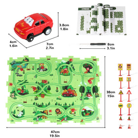 XAZASTOV Puzzle Track Car Play Set design is compact and easy to store and clean.