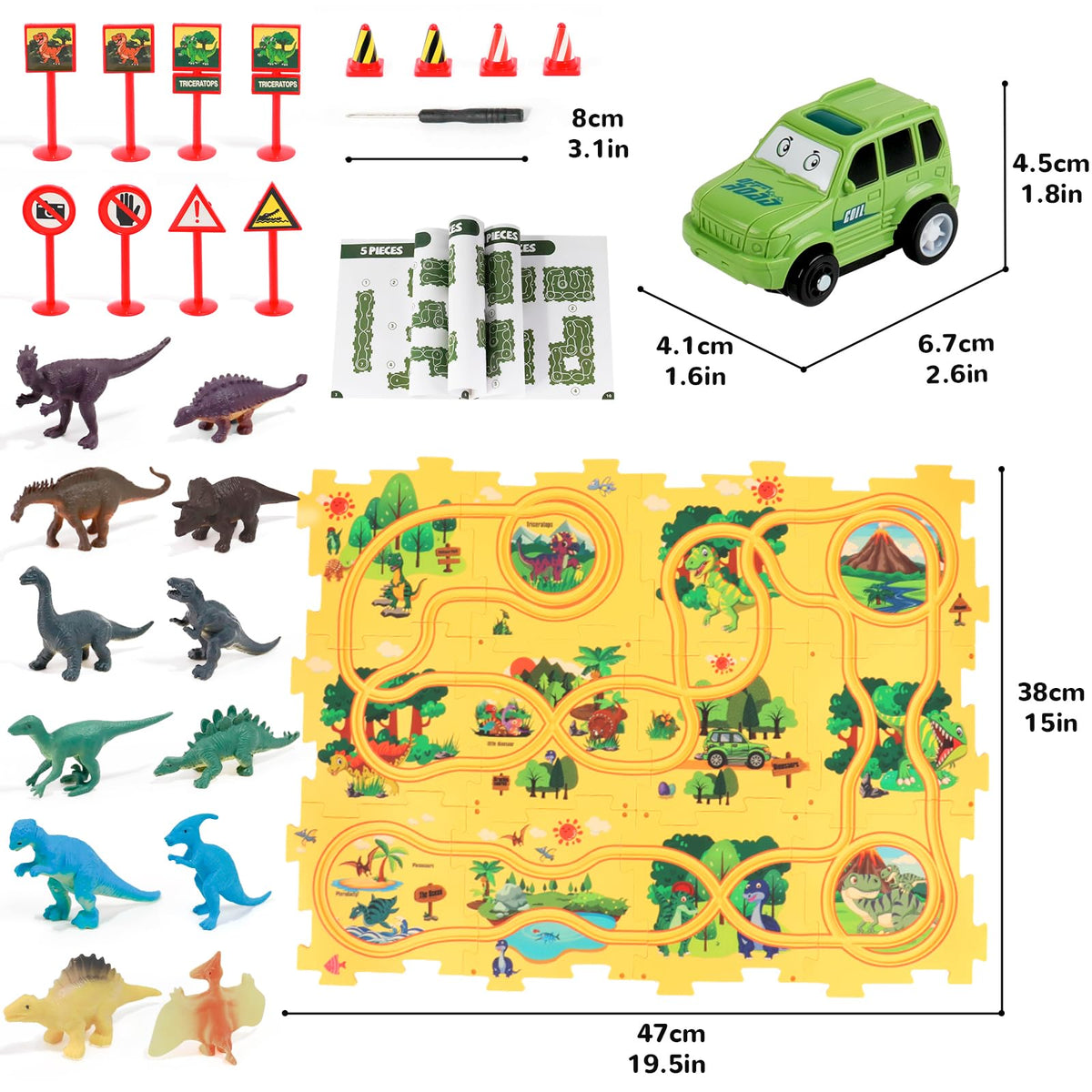 XAZASTOV puzzle track car set durable ABS plastic construction