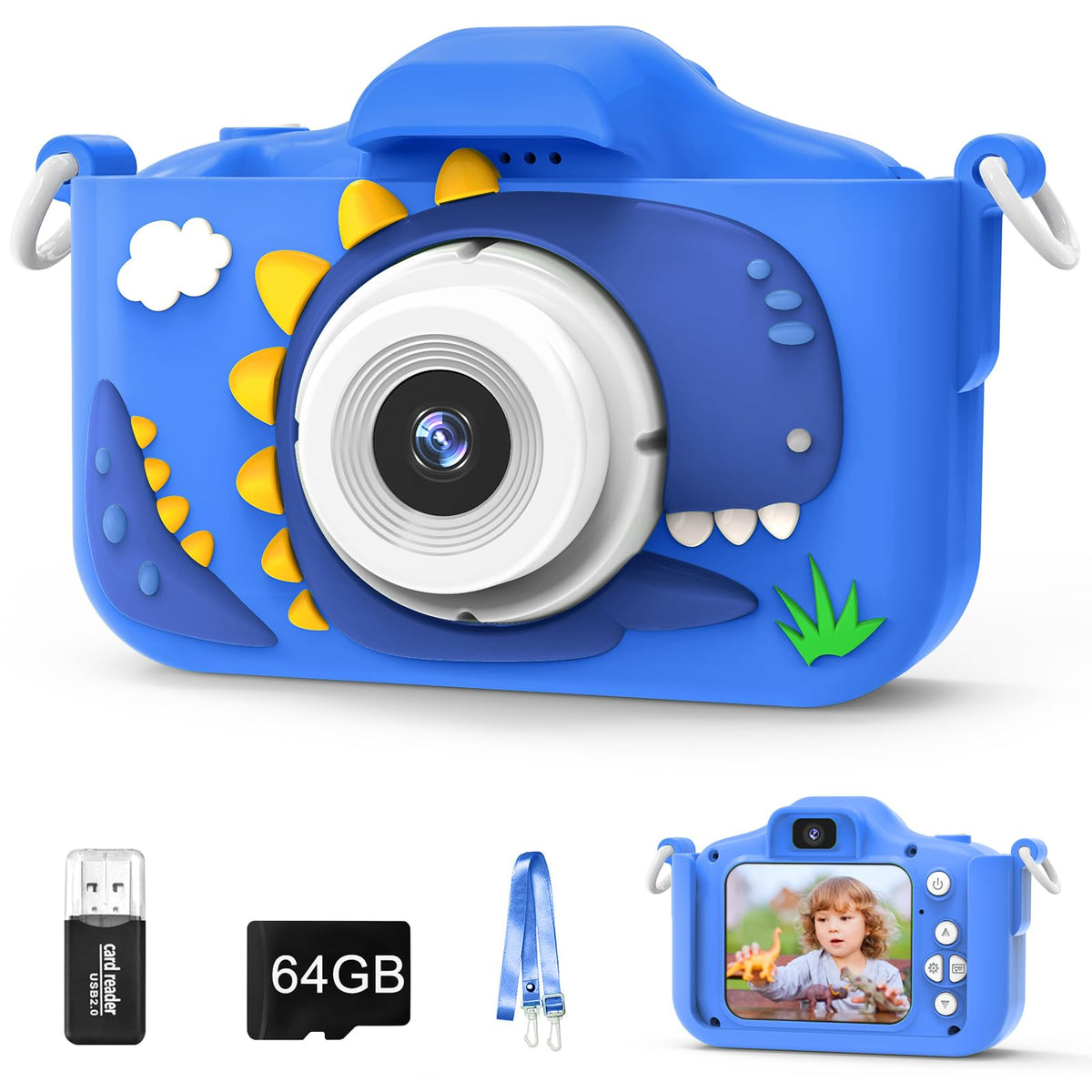 XBENDON Kids Camera front view showing compact, kid-friendly design for easy handling and quick photos