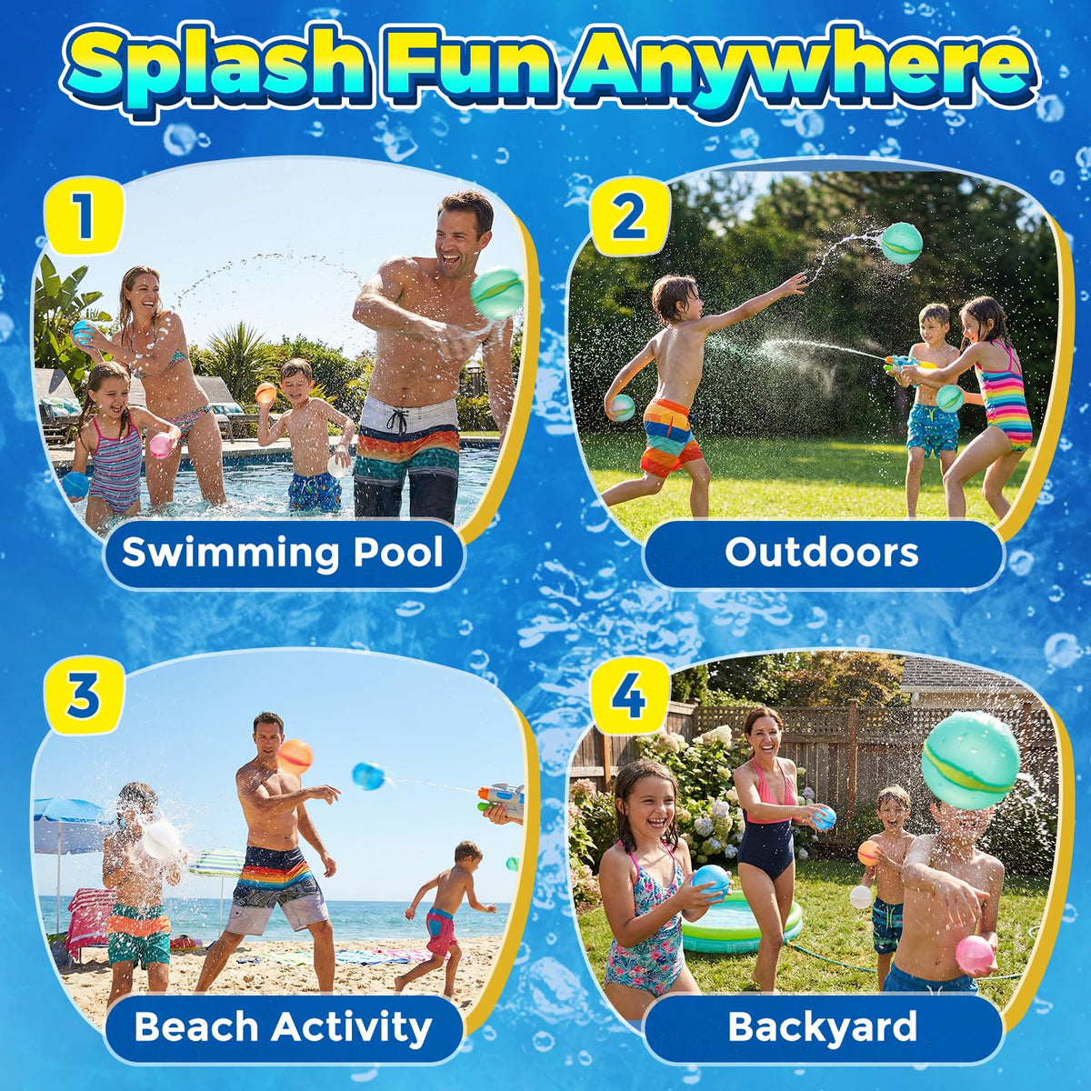 XCRJYXU silicone water balloons in bright colors gentle on skin for kids