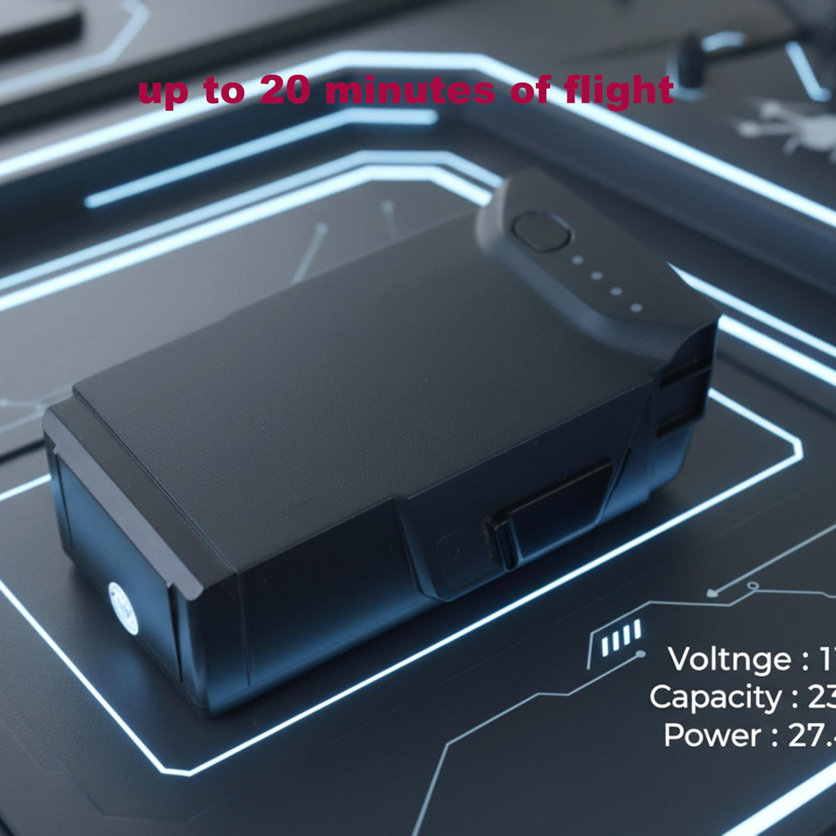 XDJXWJN Mavic Air battery back view, compact and sturdy