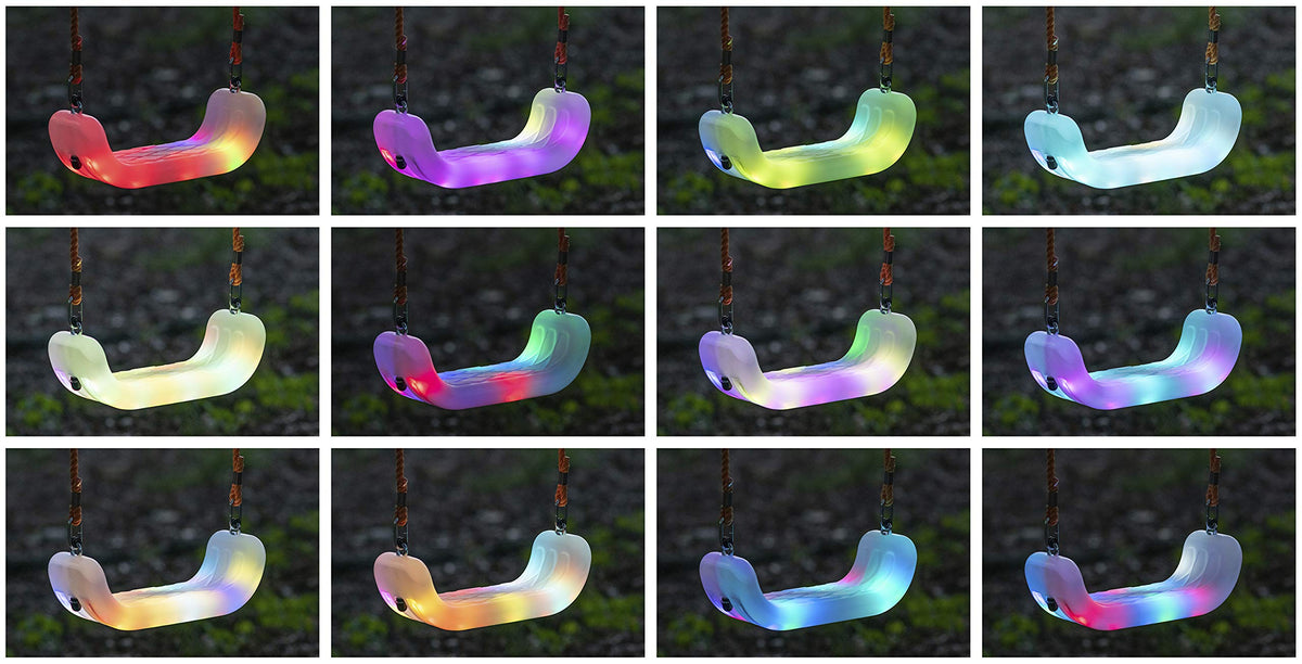 XDP Recreation Firefly LED light-up swing seat supports up to 150 pounds for kids
