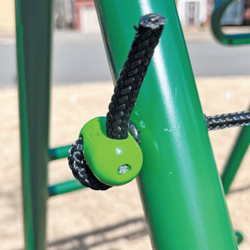 XDP Green and white steel frame accentuates outdoor space