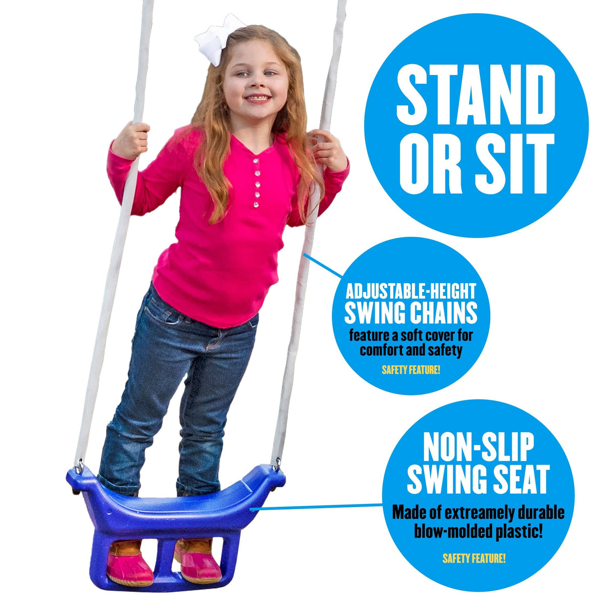 XDP Recreation PVC chain covers reduce pinch points on swings