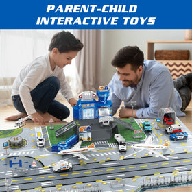 XDUOYJOY play mat – large surface supports open-ended airport adventures.