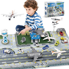 XDUOYJOY airport playset helipad promotes imaginative aviation play and fine motor skills