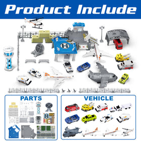 XDUOYJOY airport playset vehicles encourage role-play on a mini runway